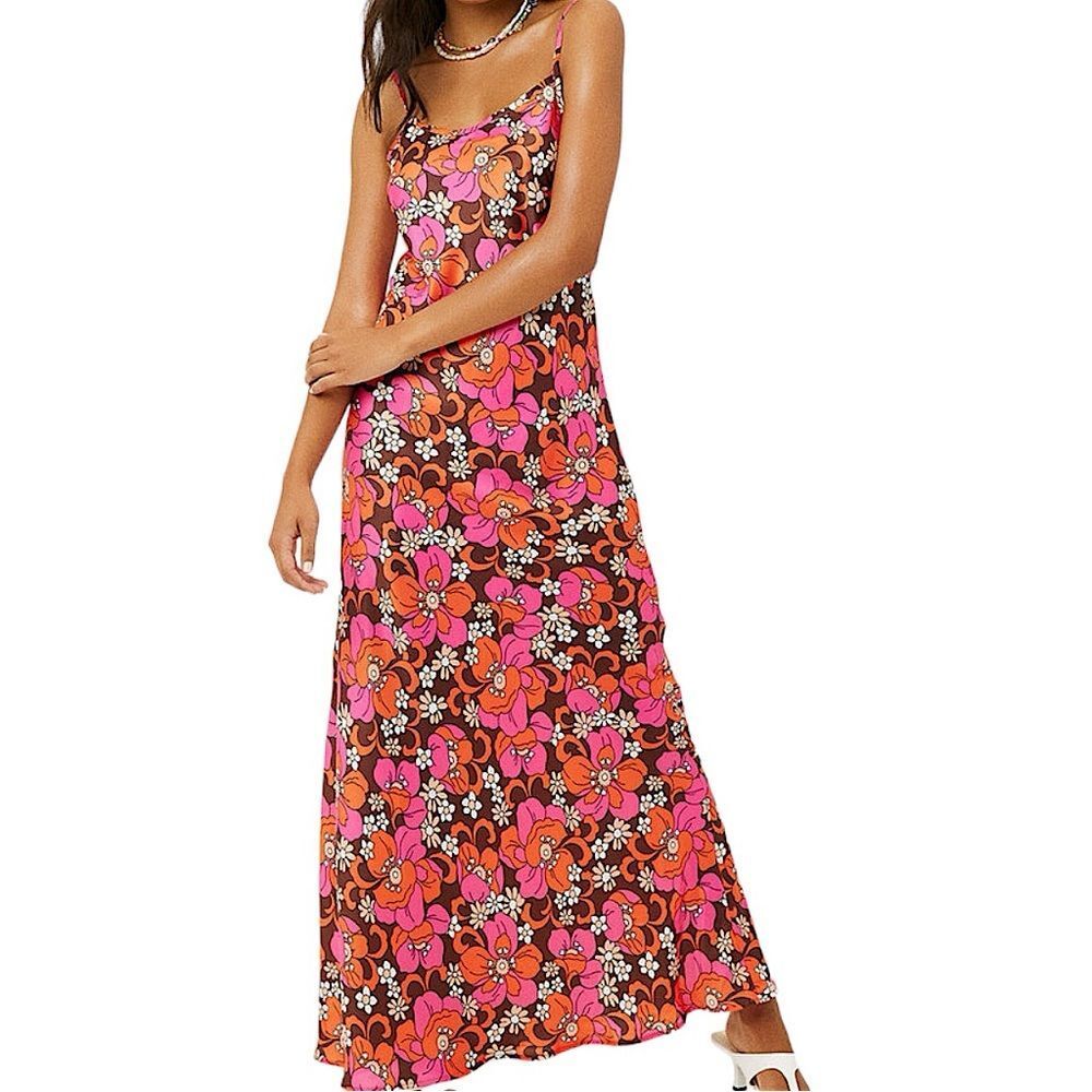 FRANKIE’S BIKINIS Maxi Dress Mod Floral Long Dress Size M